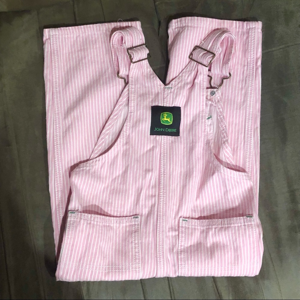Children’s John Dear Overalls, Pink & White, 4T - Picture 5 of 8